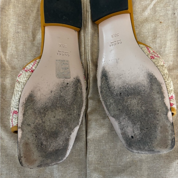 Gucci raffia chevron GG sandals - Picture 3 of 3